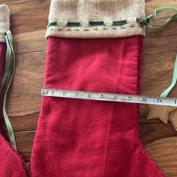 Two wool backed crewel snowman Christmas stockings. Primitive. - Picture 6 of 6